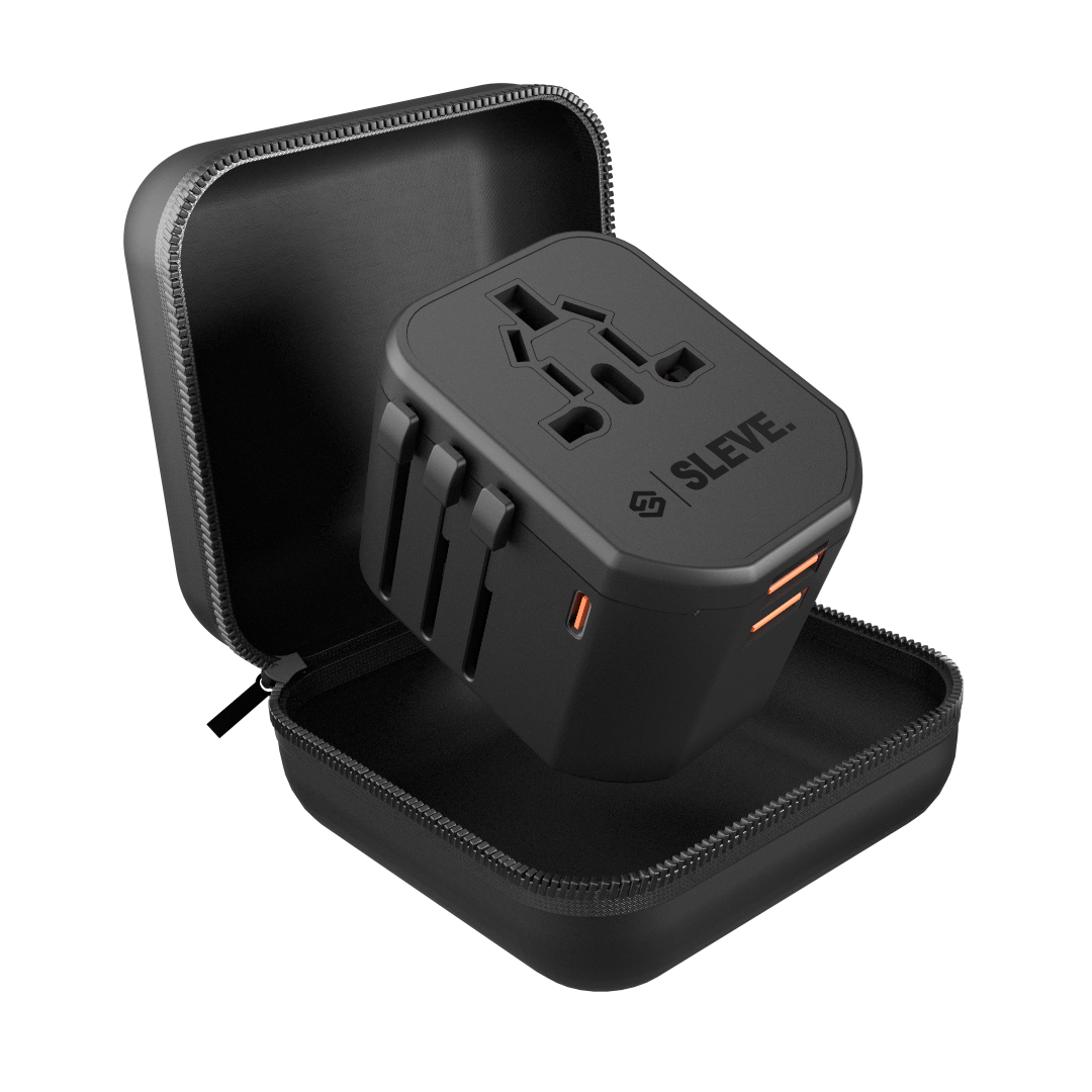 Adaptador Enchufe Universal Viajes Sleve Nomad Power Black