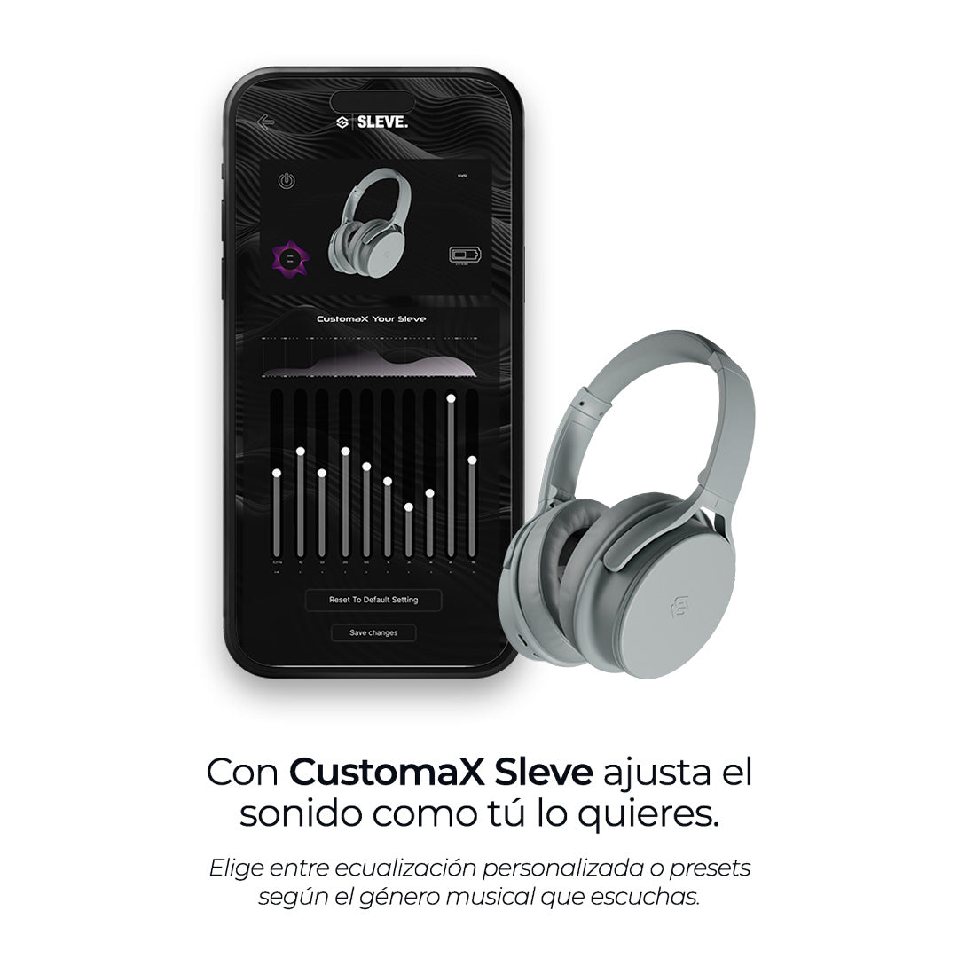 Audífonos inalámbricos Evo Silver con cancelación de ruido pasiva, ecualizador – Sleve Mobile Chile