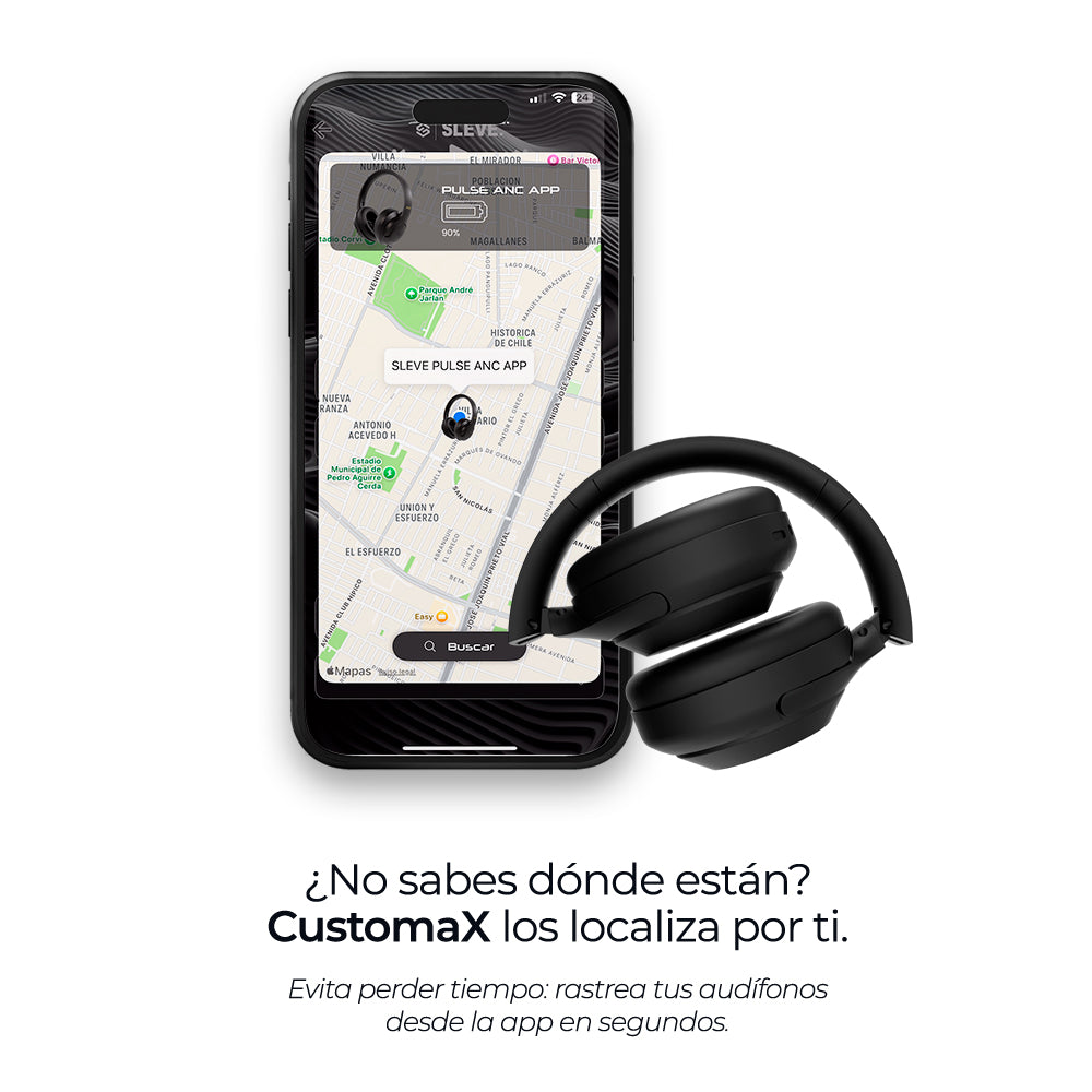 Audífonos inalámbricos One Black, rastreables – Sleve Mobile Chile