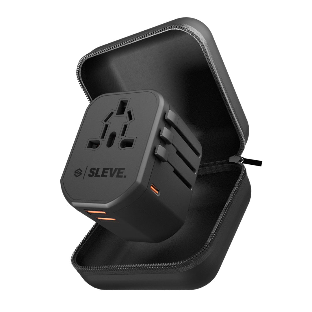 Adaptador Enchufe Universal Viajes Sleve Nomad Power Black