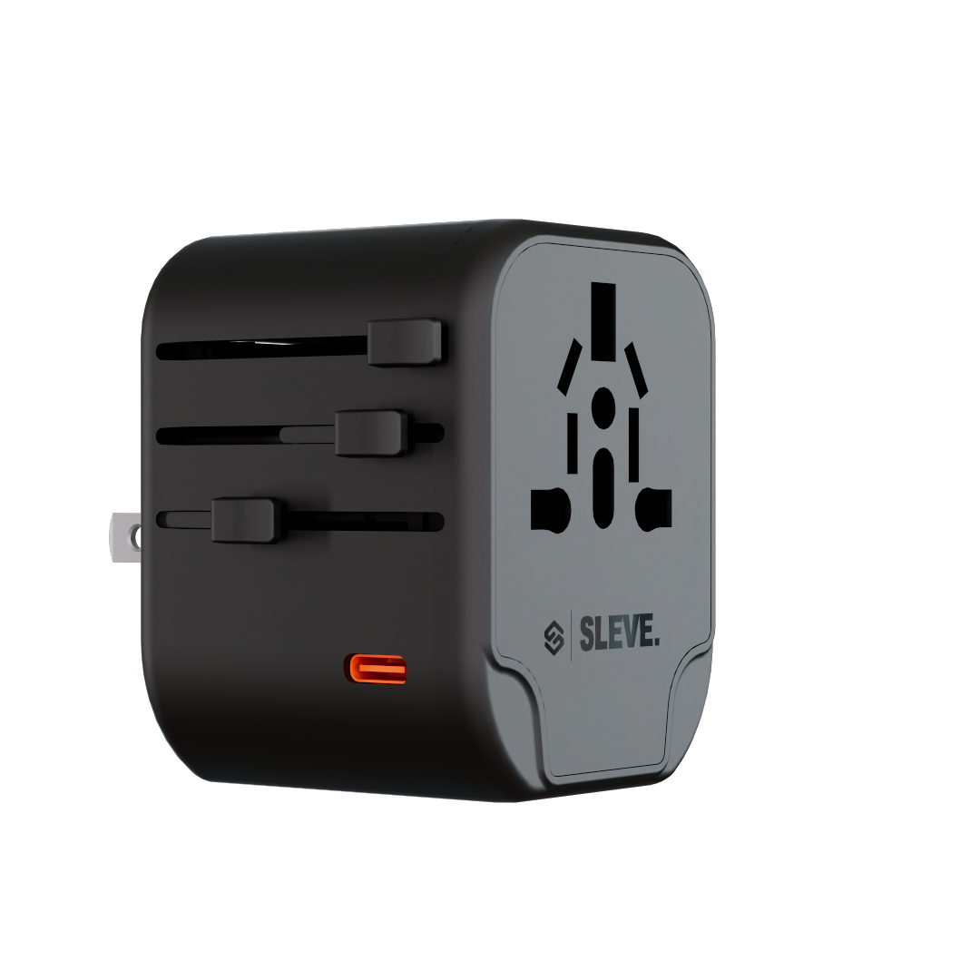 Adaptador Enchufe Universal Viajes Sleve Nomad Power Black