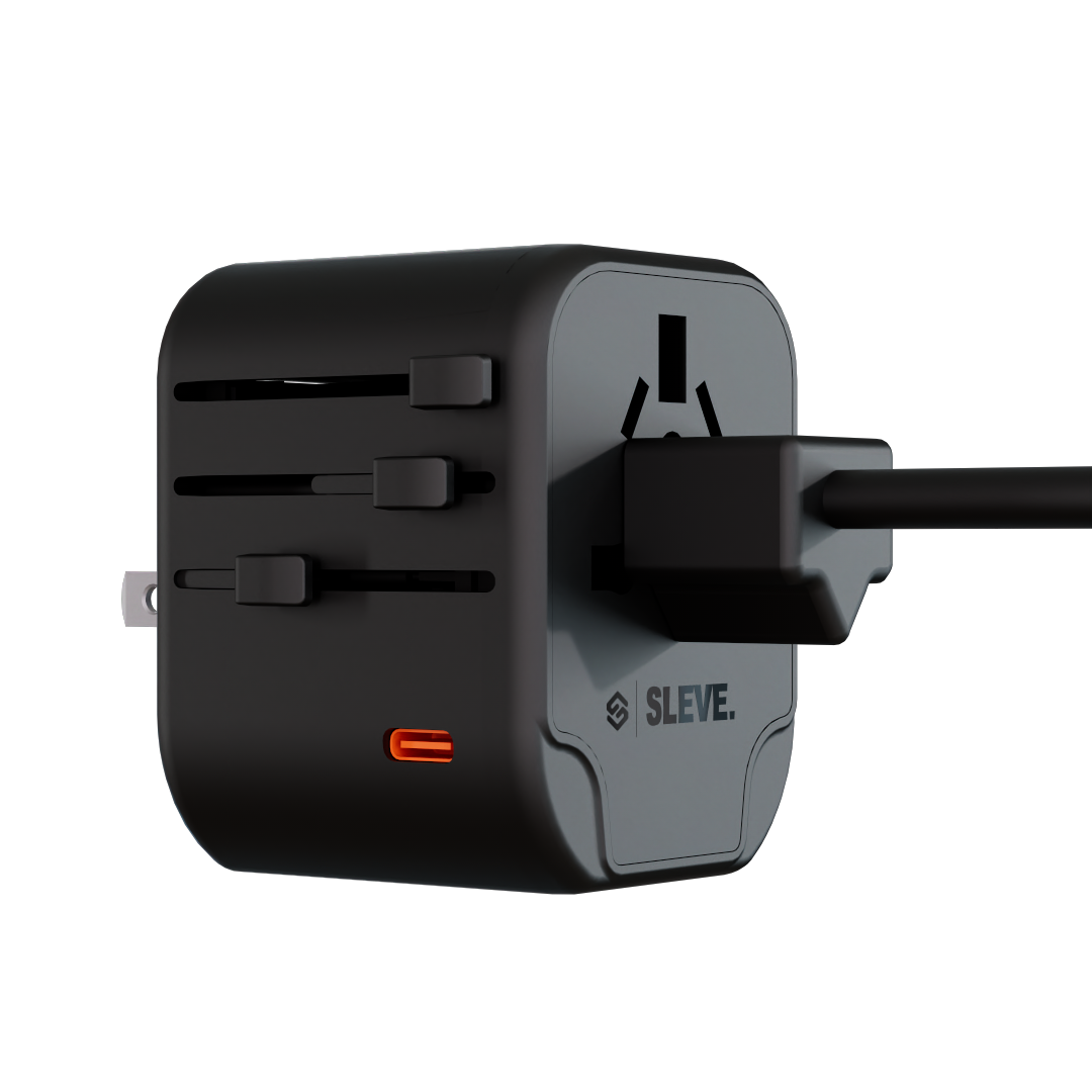 Adaptador Enchufe Universal Viajes Sleve Nomad Power Black