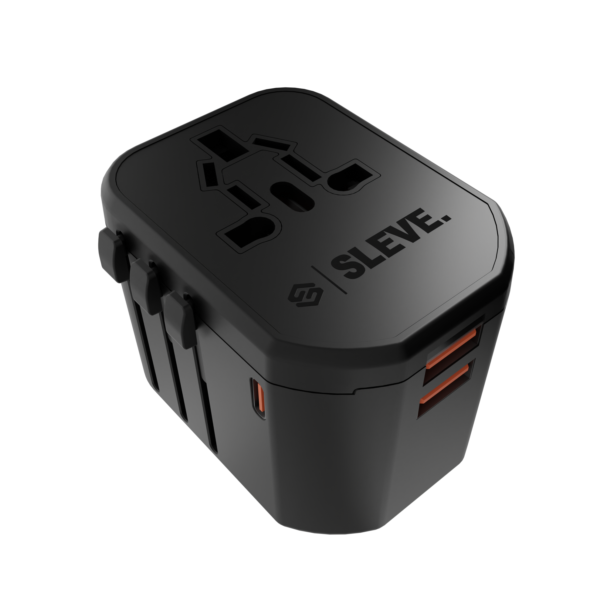 Adaptador Enchufe Universal Viajes Sleve Nomad Power Black