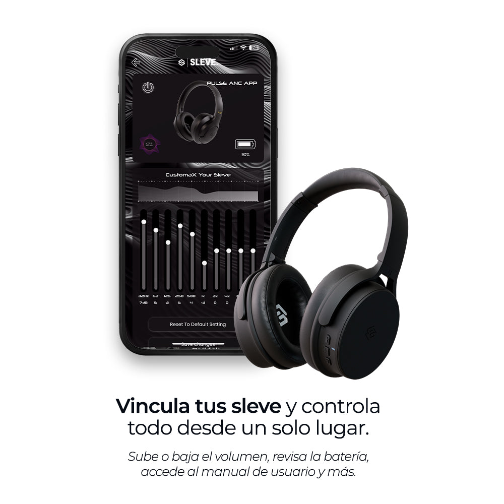 Audífonos inalámbricos Evo Black con cancelación de ruido pasiva, ecualizador – Sleve Mobile Chile