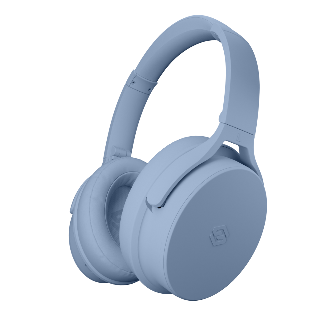 Audífonos inalámbricos Evo Sky Blue con cancelación de ruido pasiva – Sleve Mobile Chile