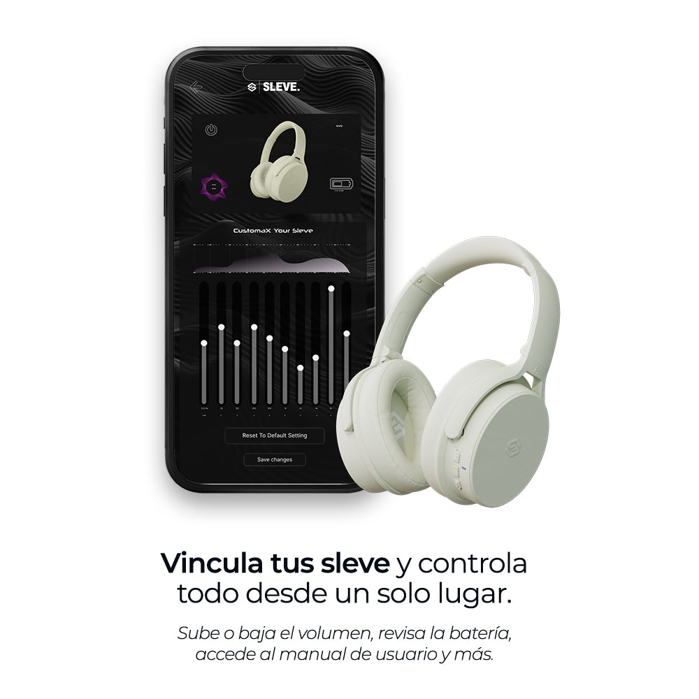 Audífonos inalámbricos Evo White Cream con cancelación de ruido pasiva, ecualizador – Sleve Mobile Chile