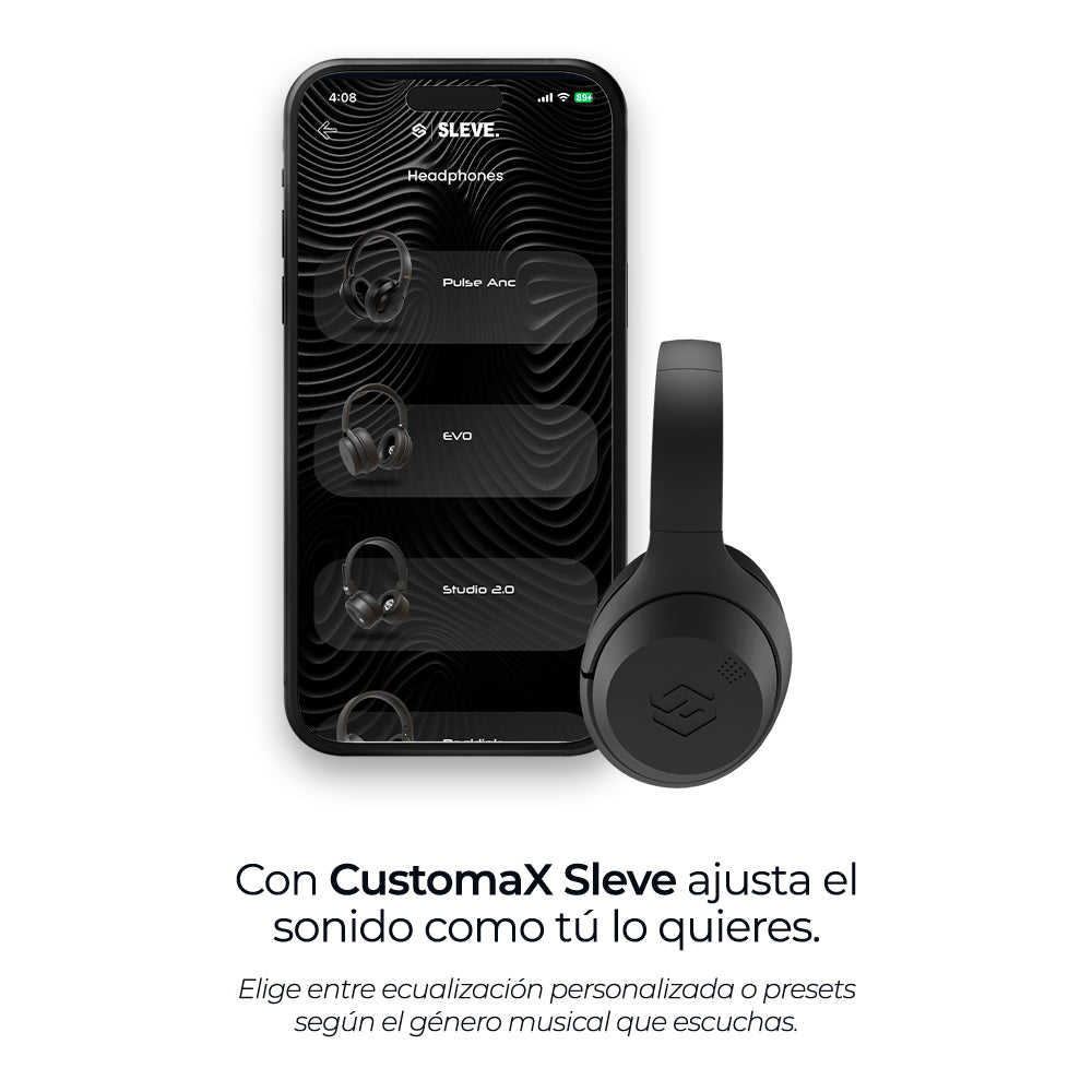 Audífonos inalámbricos One Black, App Customax – Sleve Mobile Chile