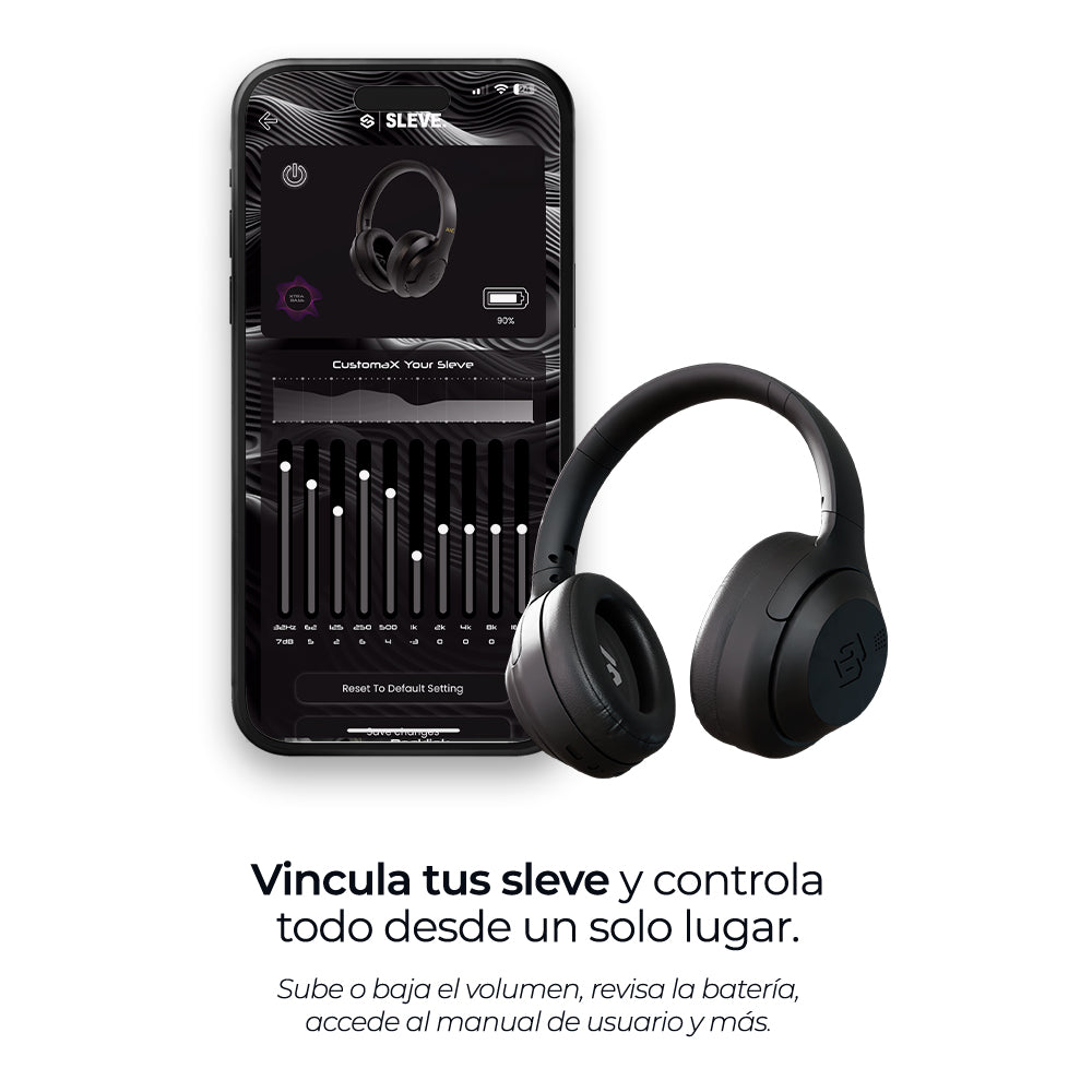 Audífonos inalámbricos One Black, ecualizador – Sleve Mobile Chile