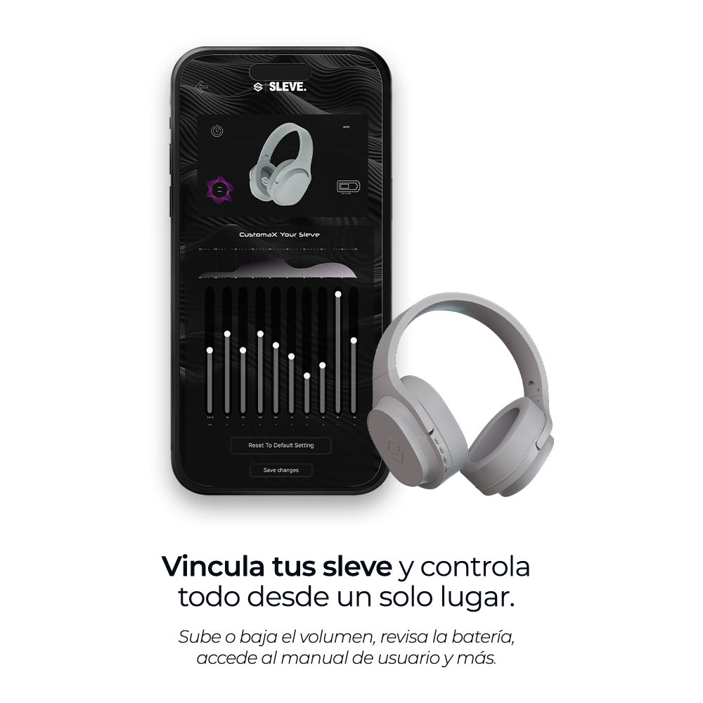 Audífonos inalámbricos Rocklink Silver, ecualizador – Sleve Mobile Chile