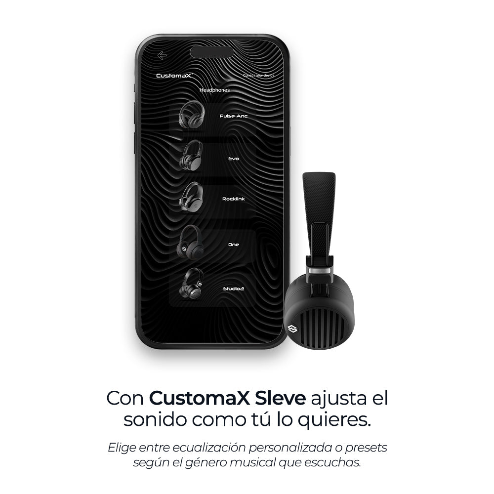 Audífonos inalámbricos Studio Black, App Customax – Sleve Mobile Chile