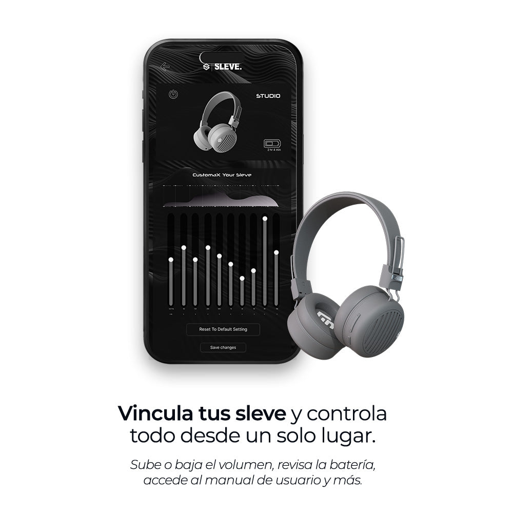 Audífonos inalámbricos Studio Silver, ecualizador – Sleve Mobile Chile