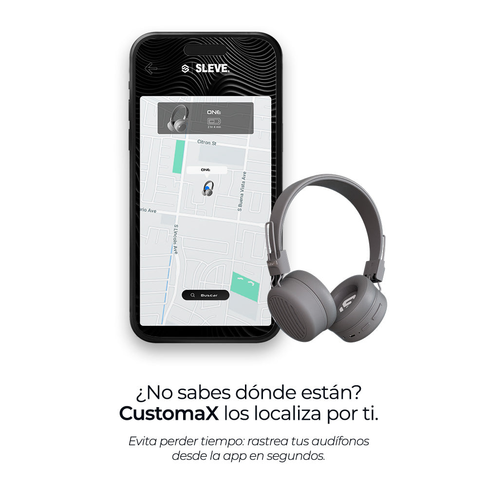 Audífonos inalámbricos Studio Silver, rastreables – Sleve Mobile Chile
