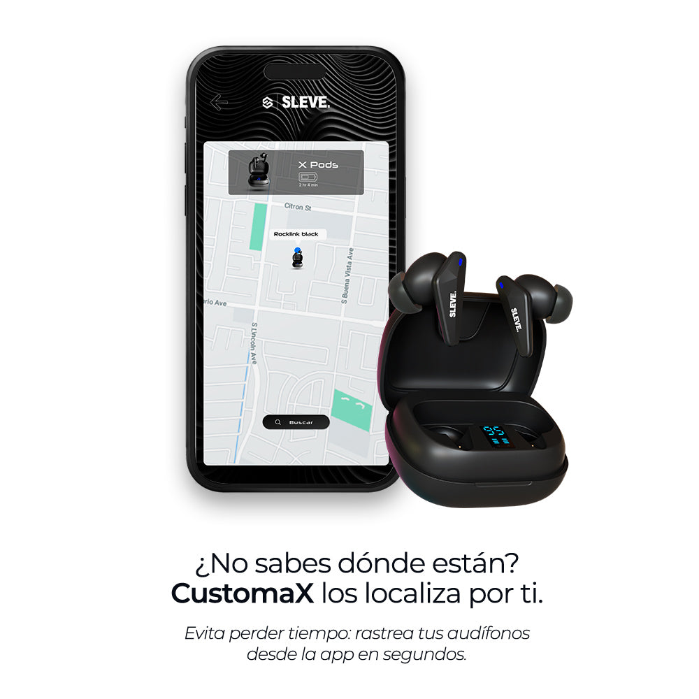 Audífonos inalámbricos True Wireless XPods Black, rastreables – Sleve Mobile Chile