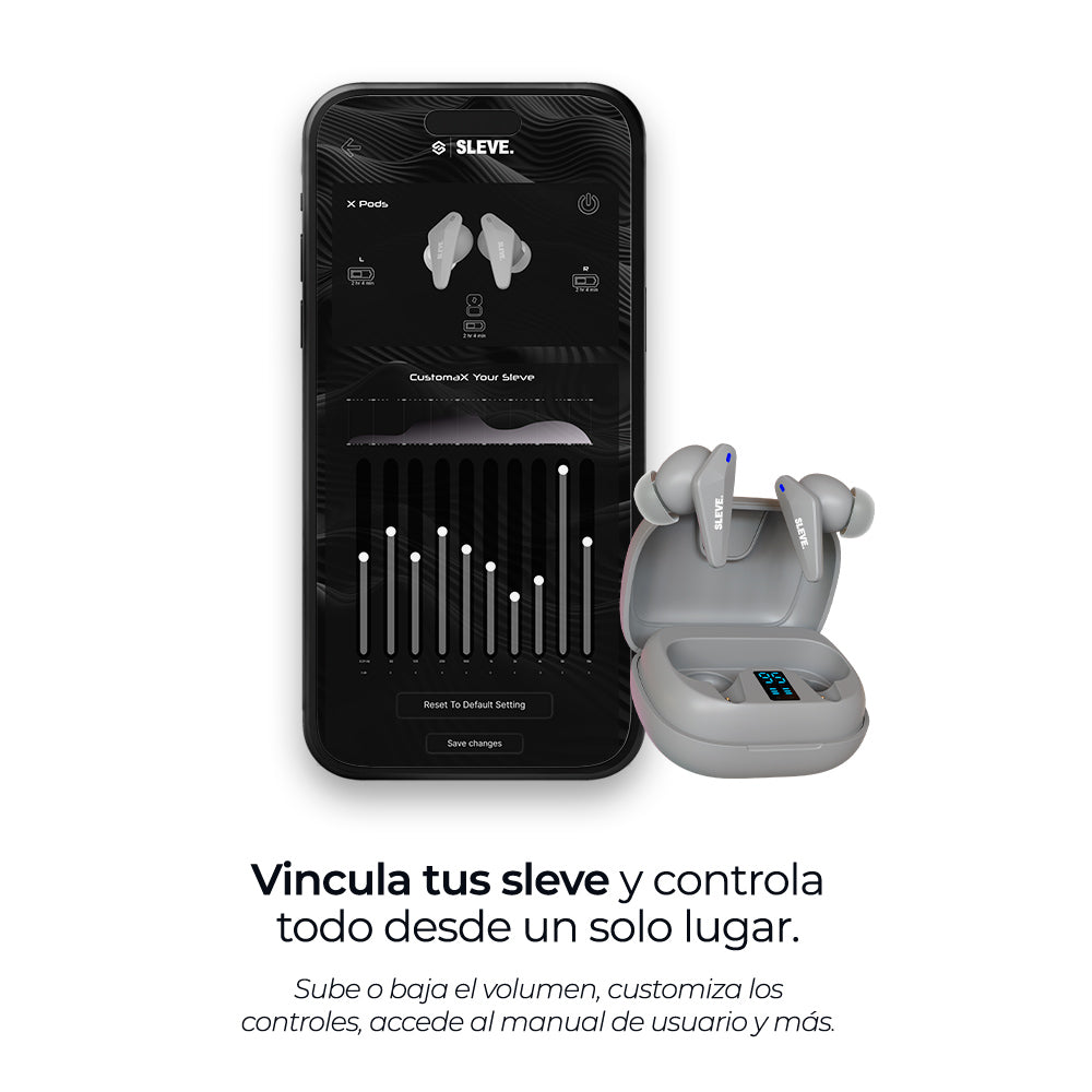 Audífonos inalámbricos True Wireless XPods Silver, Ecualizador – Sleve Mobile Chile