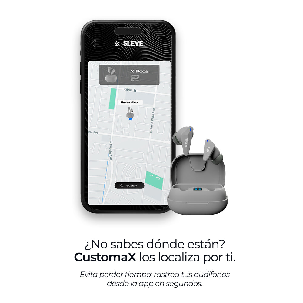 Audífonos inalámbricos True Wireless XPods Silver, rastreables – Sleve Mobile Chile
