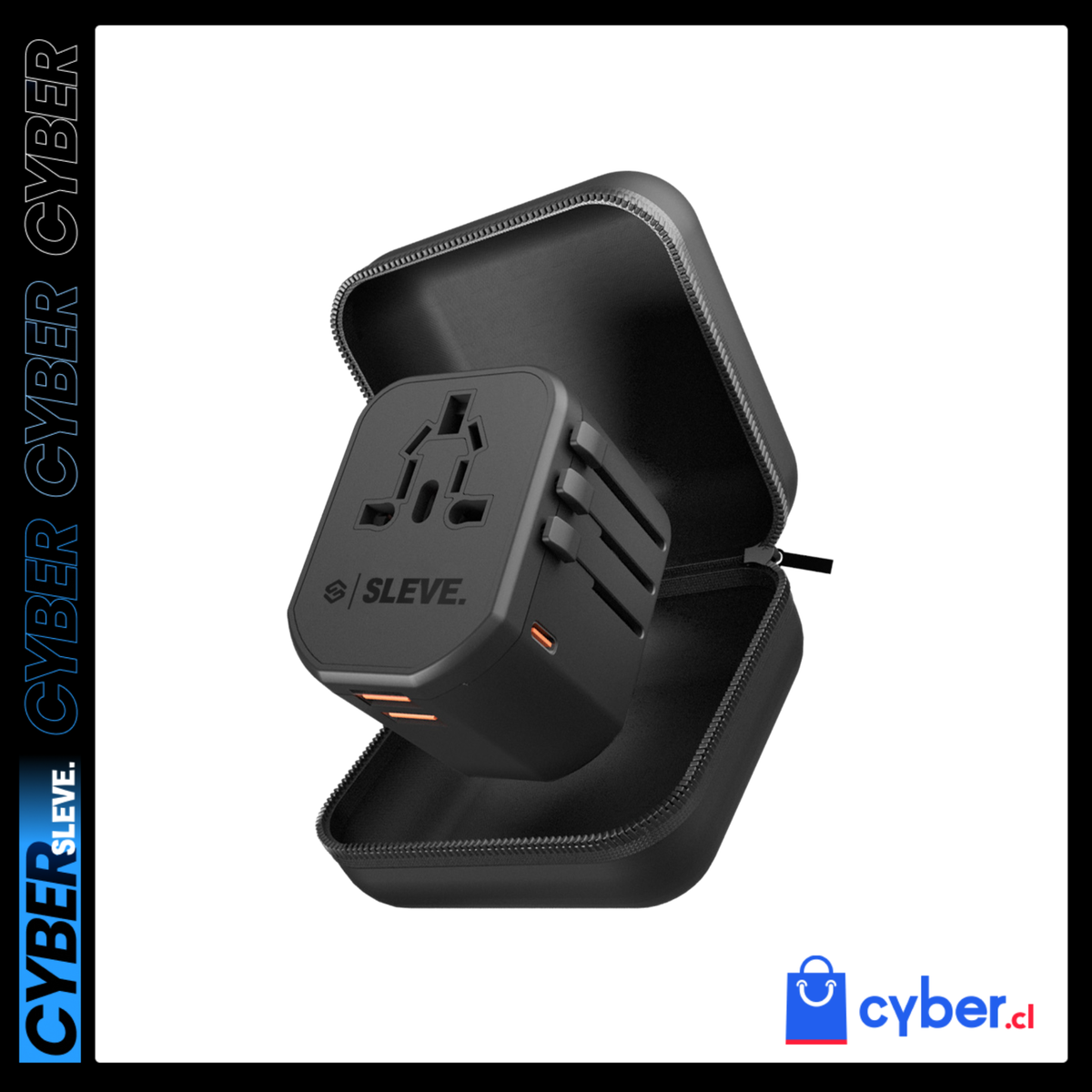 Adaptador Enchufe Universal Viajes Sleve Nomad Power Black