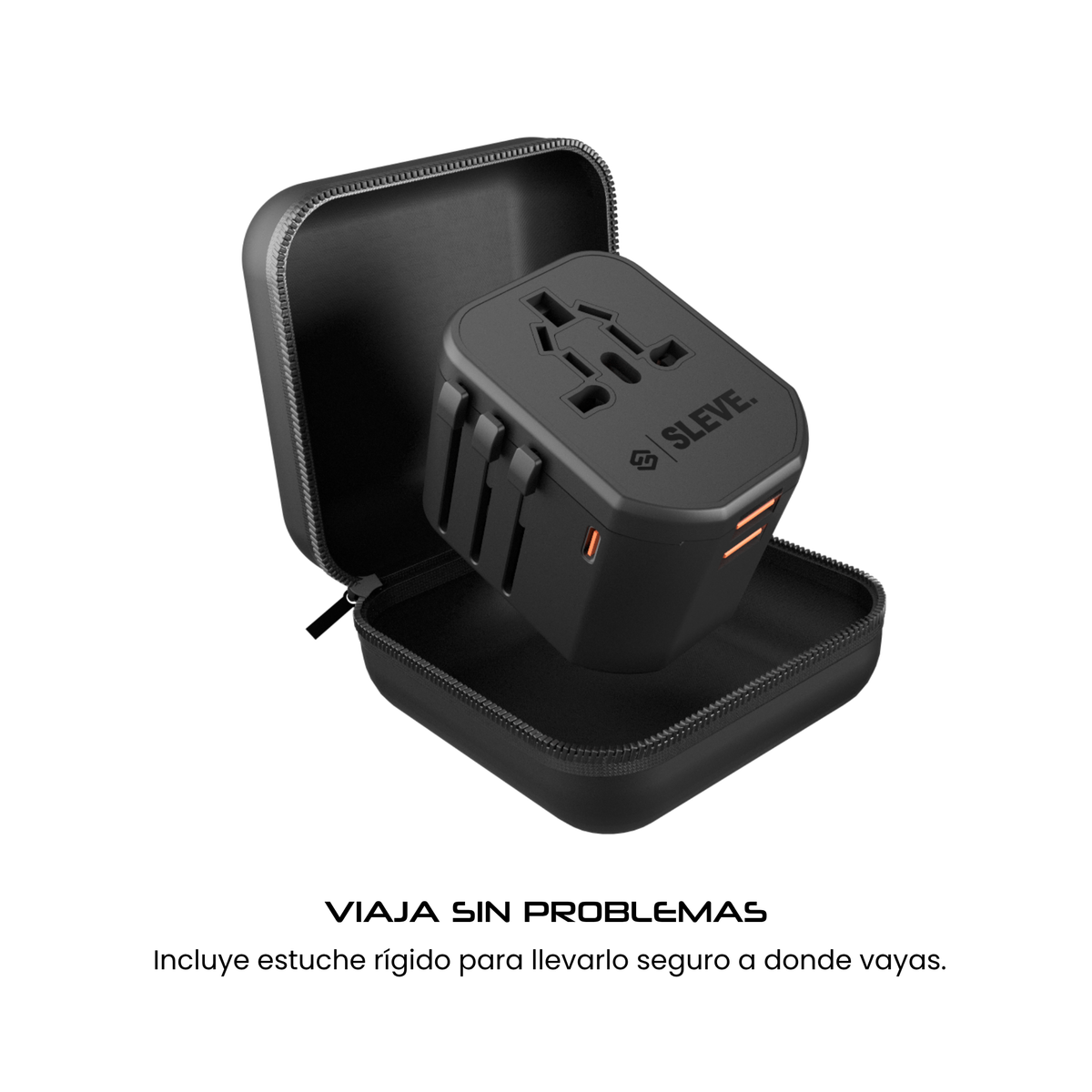 Adaptador Enchufe Universal Viajes Sleve Nomad Power Black
