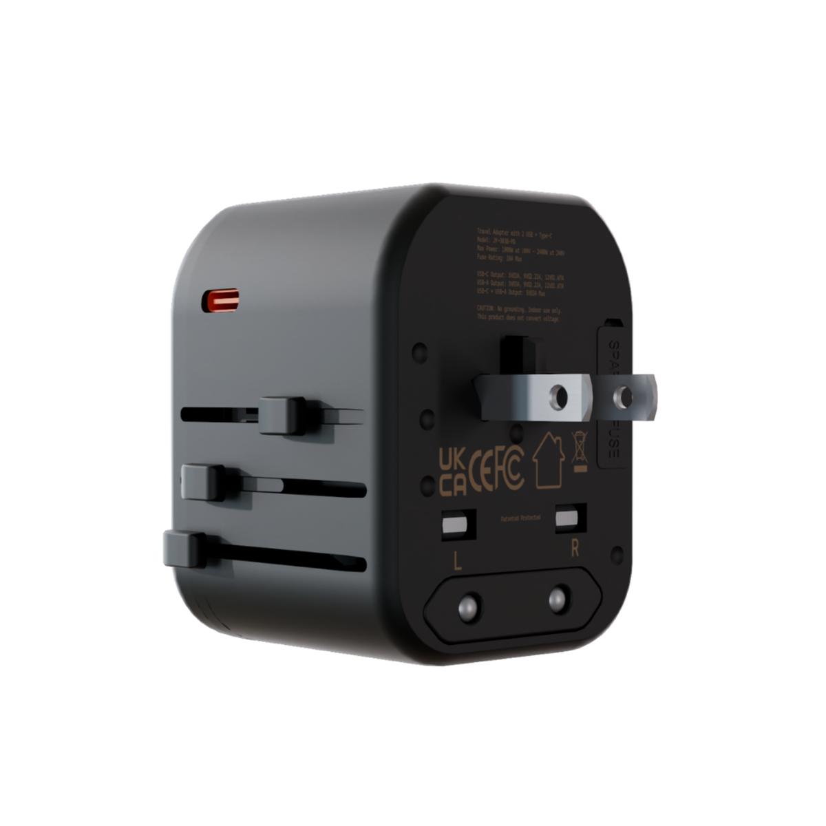 Adaptador Enchufe Universal Viajes Sleve Nomad Power Black